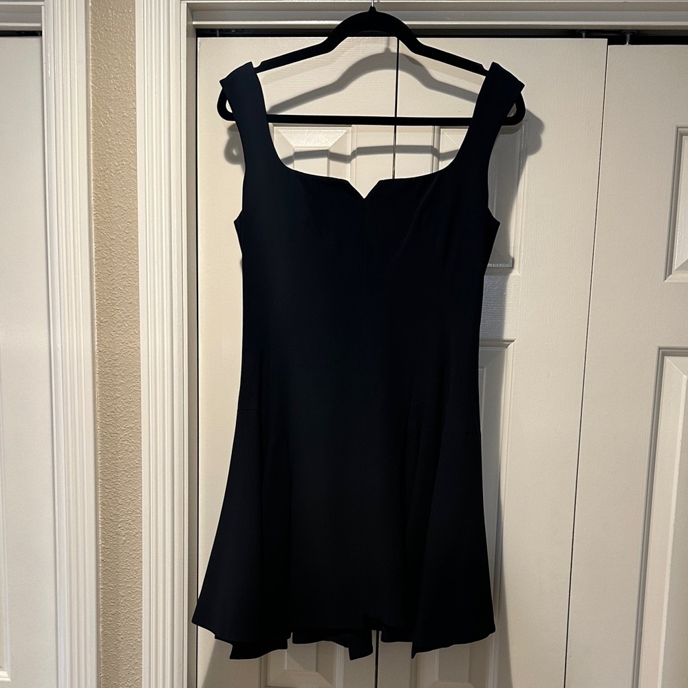 Alexander McQueen Black Wool Crepe Fit and Flare Dress size 42